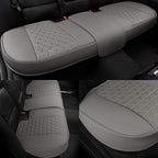 Black Panther Luxury PU Leather Rear Car Seat Cover Adjustable Length (49-55'') Back Bench Seat Protector Fits 90% Standard T
