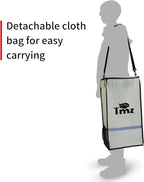 TMZ Heavy-Duty Foldable Shopping Cart with Removable Insulated Bag & Hooks - Lightweight 110 lbs Capacity Grocery Luggage Cart for Market, Travel, Laundry (Beige)