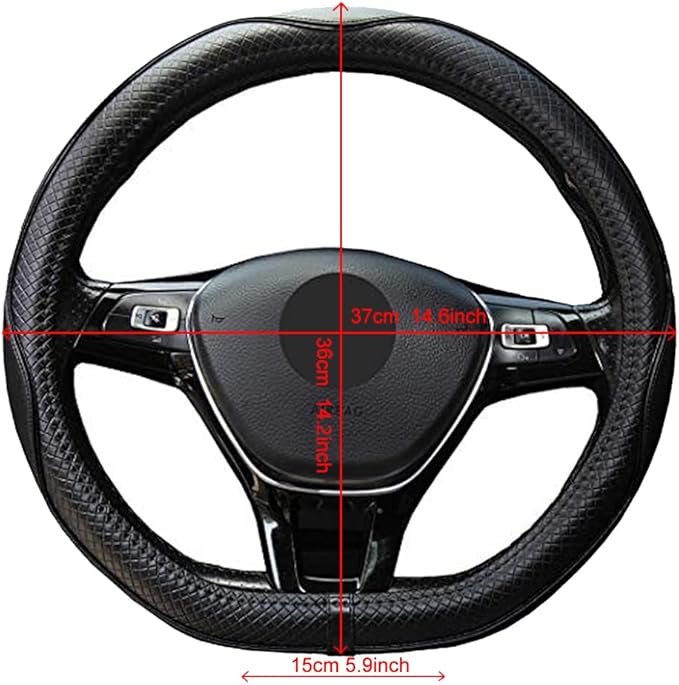 Mayco Bell Flat Bottom Size Steering Wheel Cover Anti-Slip,Safety,Soft,Breathable,Durable,Full Surround,Comfortable Grip Micr