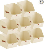 Homsorout Fabric Closet Storage Cubes - 8 Pack Square Storage Bins with Dual Handles for Clothes, Towels, Toys, Cube Storage 