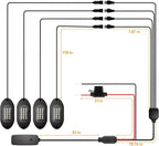 Honalia Pure White Rock Lights 4 Pods, 6000K White LED Rock Lights Kits with Switch