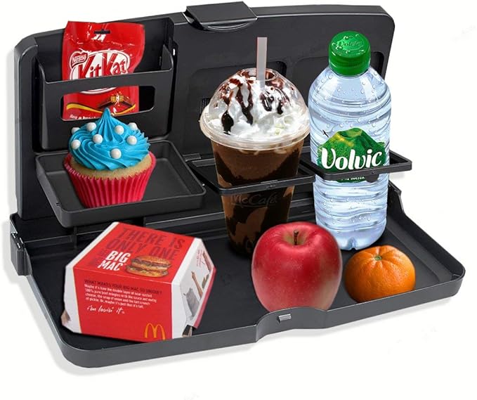 Zento Deals Multipurpose Handy Car Tray - for a More Convenient Time in Your Car (Black1)