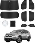8PCS Window Shades for Honda CRV(2017-2022) Accessories – Full Coverage Sun Shade for Side Windows, Rear Triangular & Windshield – UV Protection & Privacy for Camping, Napping, Relaxing