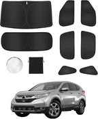 8PCS Window Shades for Honda CRV(2017-2022) Accessories – Full Coverage Sun Shade for Side Windows, Rear Triangular & Windshield – UV Protection & Privacy for Camping, Napping, Relaxing