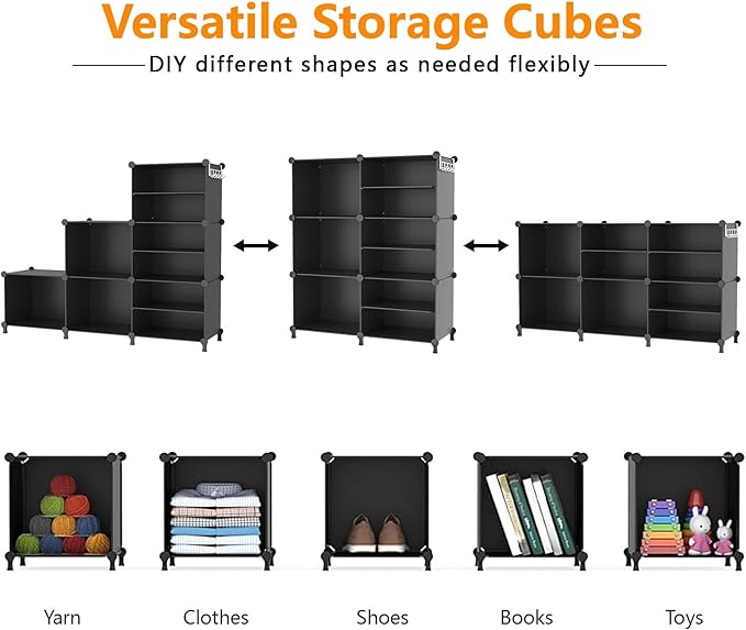 AWTATOS Closet Organizer 6 Cube Storage Shelves Portable Closet Clothes Organizers and Storage Stackable Cubby Shelving for C
