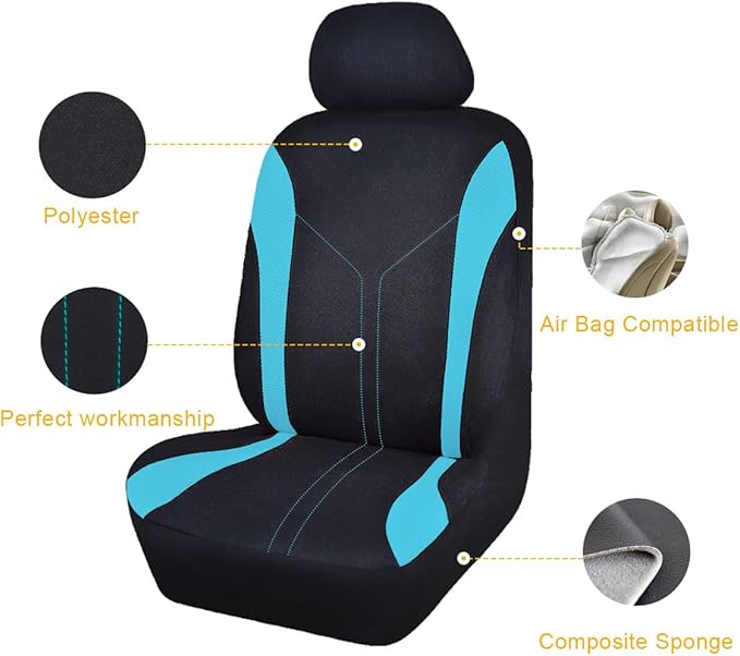 Flying Banner Car Seat Covers Front Seats and Rear Bench Mesh Fabric Rear Bench Split Polyester Cover Easy Installation SUV C