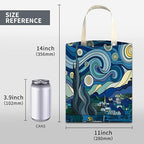 Car Trash Can, Cute Car Trash Bag, Hanging Car Organizer and Storage Bag, Trash Bin for Car Accessories, Vehicle, Travelling, Camping Starry Night Village