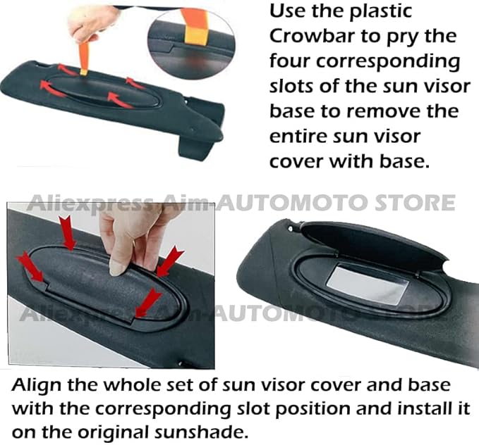 Car Sun Visor Mirror Covers and Base Replacement, Visor Vanity Mirror Caps w/Mirror for Porsche 996/997-911 986/987 for Boxster for Cayman 1996-2010,Left Driver or Right Passenger Side,1PCS