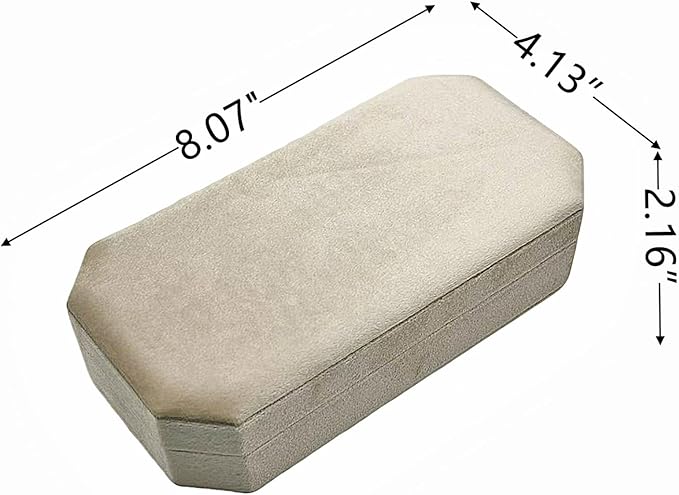 Velvet Ring Organizer Box - Ring Jewelry Box for Rings Earring, Jewelry Tray Rings holder Display Case for Girl Women (8.07"x