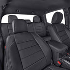 EKR Custom Fit Tacoma Leather Car Seat Covers for Select Toyota Tacoma 2012 2013 2014 2015 (Regular Seats) - Full Set,Leather