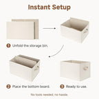 StorageWorks Closet Organizers and Storage Bins, Fabric Storage Baskets for Shelves, Linen Closet Organizer for Clothes, Beig