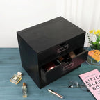 Wooden Storage Box Rustic Desktop Organizer with 3 Drawers Office Desk Accessories Shelf Large Craft Storage Containers Apoth