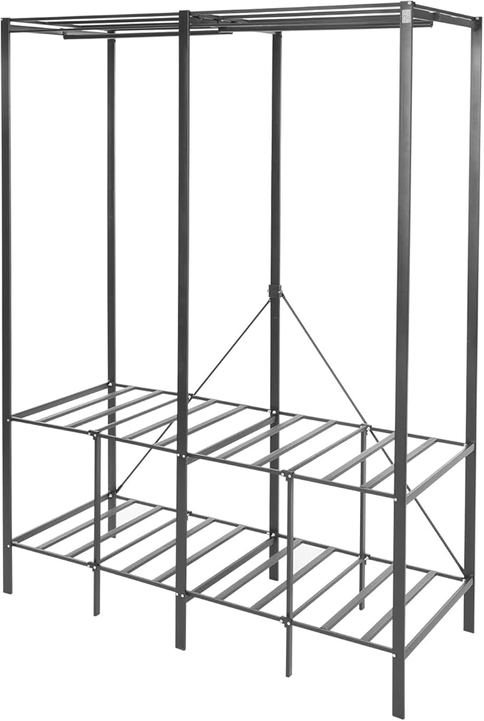 Foldable Portable Wardrobe Closet Rack, 50 * 20 * 68in Freestanding Clothing Storage Organizer for Bedroom,Apartments, Dormit