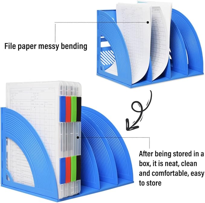 Lemical Paper Storage Containers 4 Pack Scrapbook Storage Box Portable Project Case for 8.5 x 11 Paper Letter Plastic Documen