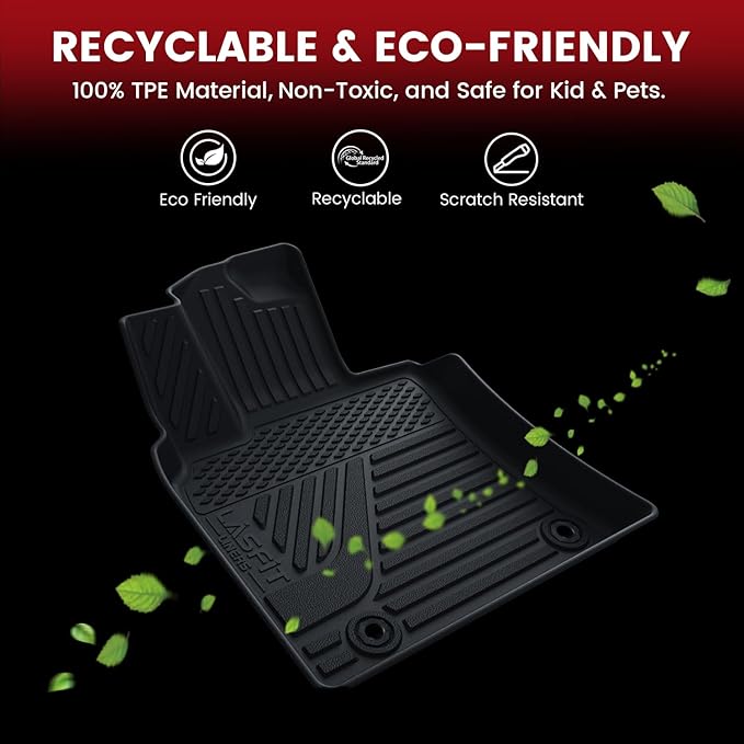 LASFIT Floor Mats&Trunk Mat for Toyota Camry 2025-2026 Hybrid/LE/SE/XLE/XSE, All Weather Custom Fit TPE Floor Liners for Camry 2025 Front & Rear Full Set Car Mats, Black.