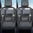 Backseat Car Organizer Leather Back of Seat Car Organizers for Drivers with Large Capacity 6 Storage Pockets Waterproof Kick Mats Seat Back Protector, 2 Pack