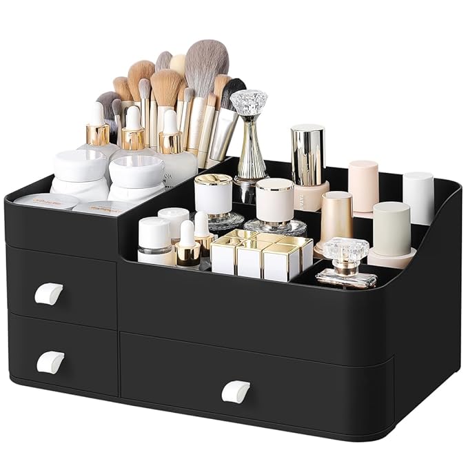 Cologne Perfume Organizer With Drawers,Large Perfumes Vanity Countertop Storage,Perfume Stand for Cologne, Deodorant, Beard, 