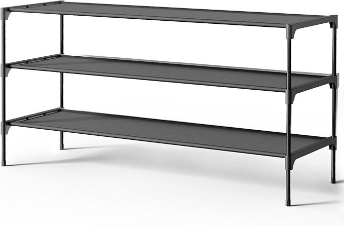 Kitsure Shoe Rack - Non-Woven Shoe Rack Shelf, Shoe Organizer for Closet, Entryway, Garage & Corridor, Stackable Shoe Shelves