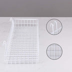 Kaforise Hanging Basket for Wire Wall Grid Panel, Multi-function Wall Storage and Display Basket, Large Size, White