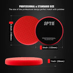 Red T10 Ultra-Fine Finishing Pad, 3Pcs 5.5 Inch Buffing Polishing Pads for 125mm Backing Plate Compound Buffing Sponge for Car Buffer Polisher Compounding, Polishing and Waxing-FPTSS5R-3