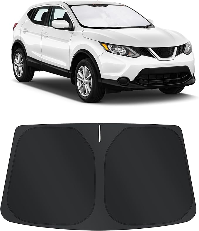 TINGLU Sun Shade for Nissan Rogue Sport 2017-2024(Not for Rogue) Accessories Windshield Sun Shade Window Shade UV Rays Protection Sun Visor Cover with Steering Wheel Sunshade Storage Bag