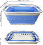 SAMMART 42L (11 gallon) Collapsible Plastic Laundry Basket - Foldable Pop Up Storage Container/Organizer - Space Saving Hampe