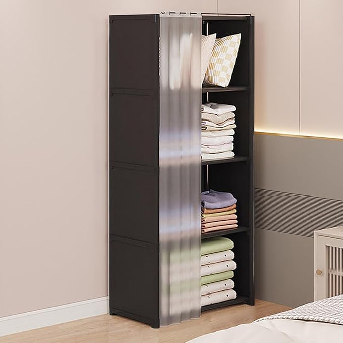 Portable Closet Wardrobe for Small Room, Clothes Storage Rack, Clothes Organizer Cabinet, Dust-Proof Garment Shelf for Home B
