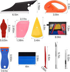 JIURUN 36 PCS Car Window Tint Kit, Vinyl Wrap Tool Window Tint Squeegee Tools Vehicle Glass Protective Film Installation Kit Automotive Window Film Tinting Kit