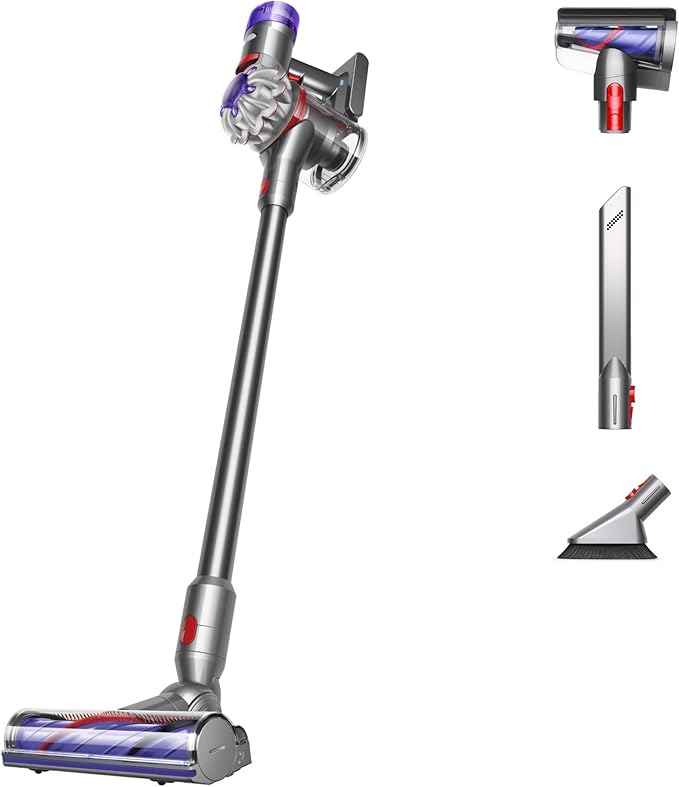 Dyson V8 Plus Cordless Vacuum, Cleans Hard Floors and Carpets, Detangles, Converts to Handheld, 115AW, 2 Power Modes, Up to 4