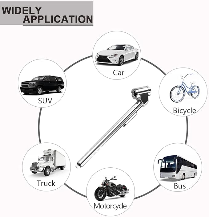 CZC AUTO Tire Pressure Gauge Heavy Duty Dual Head Mechanical Air Gauge Stainless Steel Stem for Car RV ATV Truck Motorcycle Bike, 10-120PSI (5 Pack)