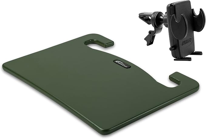 AutoExec Wheelmate Extreme Car Steering Wheel Tray Vehicle Desk, Army with Phone Vent Clip