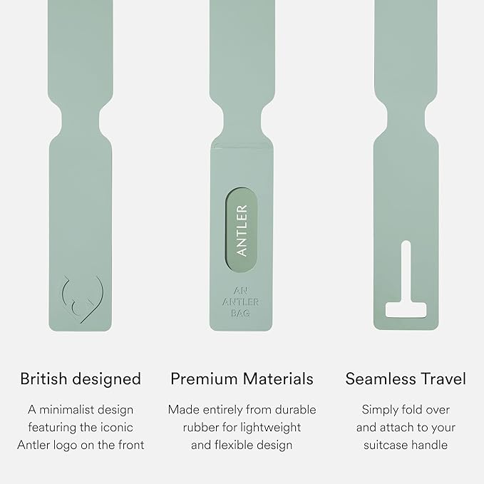 ANTLER Luggage Tags - Durable Rubber, for Suitcases & Travel Bags, Assorted Colors, Easy ID & Personalization, Fits Most Suit