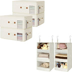 GRANNY SAYS Clothes Storage Bags 4-Pack, 3-Shelf Hanging Organizer 2-Pack