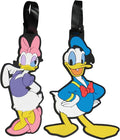 FUL Disney Classic 2-Piece Suitcase ID Tag Set with Adjustable Straps, Donald and Daisy Duck, Multi, One Size