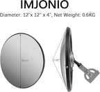 12" Acrylic Convex Mirror – Adjustable Wide Angle View Traffic Mirror for Enhanced Security Coverage in Rooms, Offices, Warehouses, Parking Lots, and Addressing Corner Blind Spot Areas