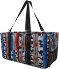 NGIL Extra Large Utility Tote Reusable Grocery Bag Oversized Collapsible for Groceries, Storage, Picnic, Beach (Cow Serape-Black)