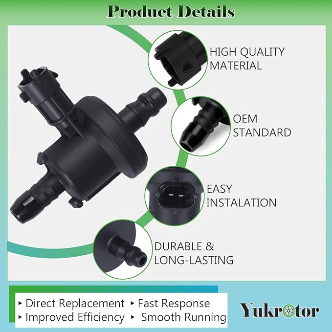 Vapor Canister Purge Valve BV619G866AA Compatible with 2013-2018 Ford Escape, 2014-2019 Fiesta, 2013-2018 Focus, 2015-2018 Li