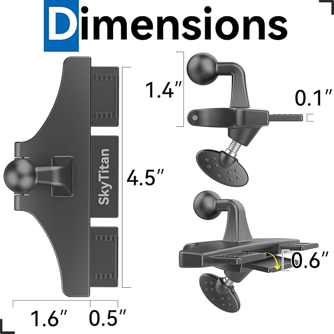 CD Slot Car Mount for Portable CarPlay Screens, Adjustable Angles, Low Profile and Sleek, Integrated Mounting Solution for in-Car Android Display Monitors (No Bracket Mount)