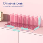 SortNStore Purse Organizer for Closet: Shelf Dividers Adjustable Acrylic Bag Closet Organizers and Storage Pink 4 Bases 14 Sh