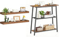 HOOBRO Floating Shelf and Console Table Bundle, Wall Mounted Shelf Set of 2, Small Entryway Table with Storage Shelves, BF80B