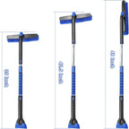 HEEYA 48 Inch Long Snow Brush for SUV, Extendable Ice Scraper and Brush with Foam Grip, 360° Pivoting Snow Car Brush for Truck Auto Jeep RV Vehicle Windshield Window - Blue