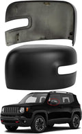 Driver Side Mirror Cover Replacement for Jeep Renegade 2015 2016 2017 2018 2019 - Left Side Mirror Covers, Rear View Mirror Cap Accessories With Lamp, Textured