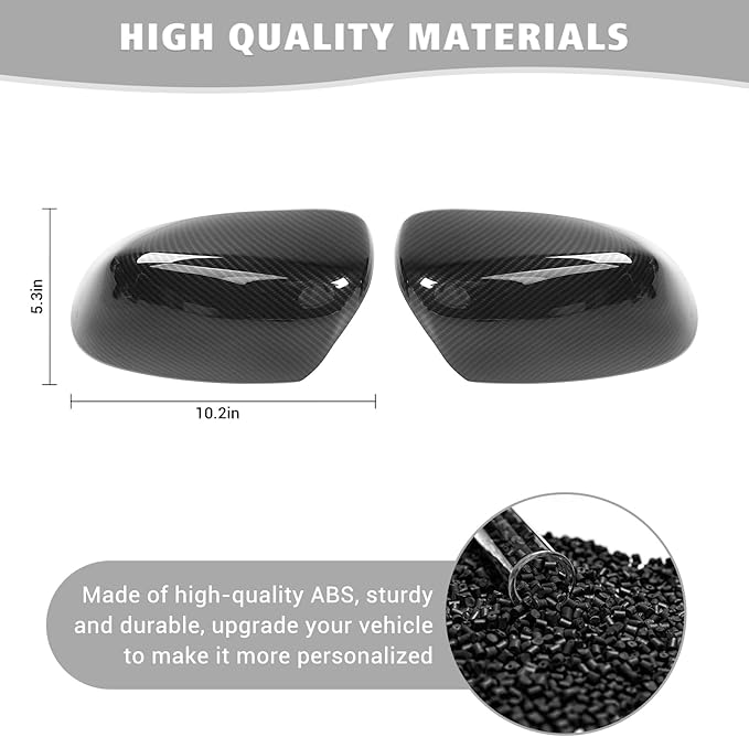 Jimen Compatible with Jeep Cherokee 2014-2023 / Jeep Compass 2017-2023, Side Door Rearview Mirror Cover Trim (Carbon Fiber)
