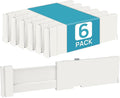 Vtopmart 6 Pack Drawer Dividers for Clothes, 4" High 11.3"-17" Adjustable Expandable Dresser Drawer Organizer, Plastic Drawer