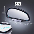 Car Blind Spot Mirrors(5.12 * 2.75in), Adjustable Auxiliary Universal Wide Angle Mirror for Universal Car SUV Mirrors Strong Adhesive HD Glass Mirror Frame Thickness Less than 5MM (R)