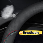 Car Steering Wheel Cover Compatible with Honda CR-V 2025 2024 2000-2023 Year, Breathable Premium Leather, Anti-Slip Design, A-Style