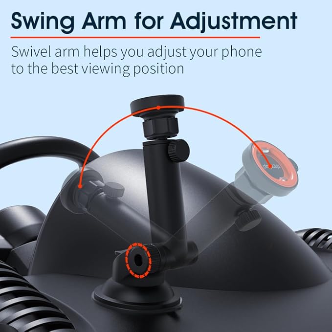 sincetop Car Phone Holder Mount, Cell Phone Mount for Car Dashboard Windshield, 3 in 1 Super Suction Cup with Strong Sticky Gel, Adjustable Universal for All Phones【Series C - 1st Gen】