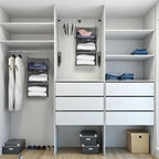 MAX Houser 3 Tier Shelf Hanging Closet Organizer, Closet Hanging Shelf with 2 Sturdy Hooks for Storage, 2 Pack, Foldable (Gre
