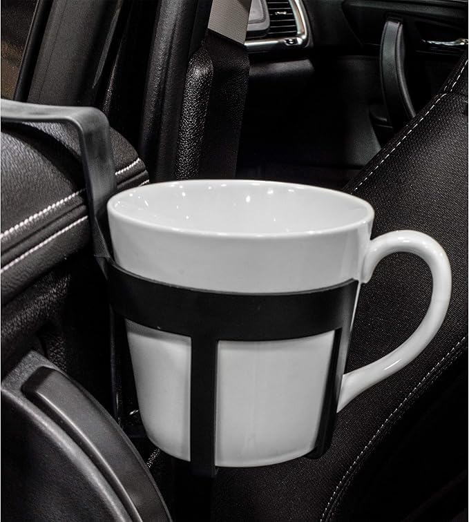 Custom Accessories Large Plastic Cup & Beverage Holder, Black, 44oz (3.5L), Pack of 2