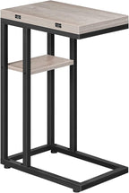 HOOBRO Floating Shelves and C Shaped End Table, Wall Mounted Shelf Set of 2, Foldable End Table with Storage Shelf, Small Sna